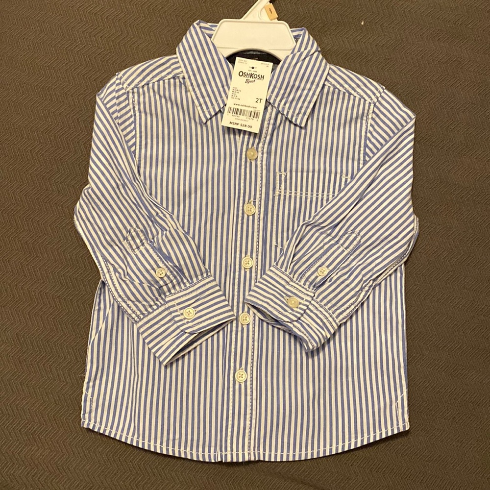 NWT OshKosh Boys Button-Down Shirt. 2T.
